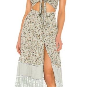 Agua Bendita Green Floral Dress